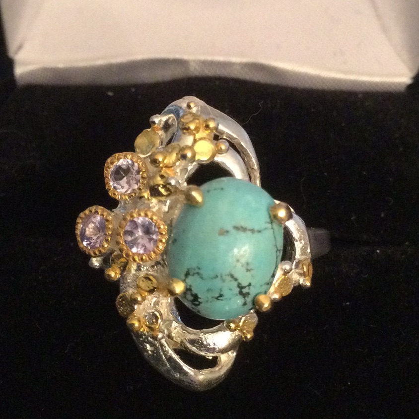 Genuine Turquoise Tanzanite Ring 195$